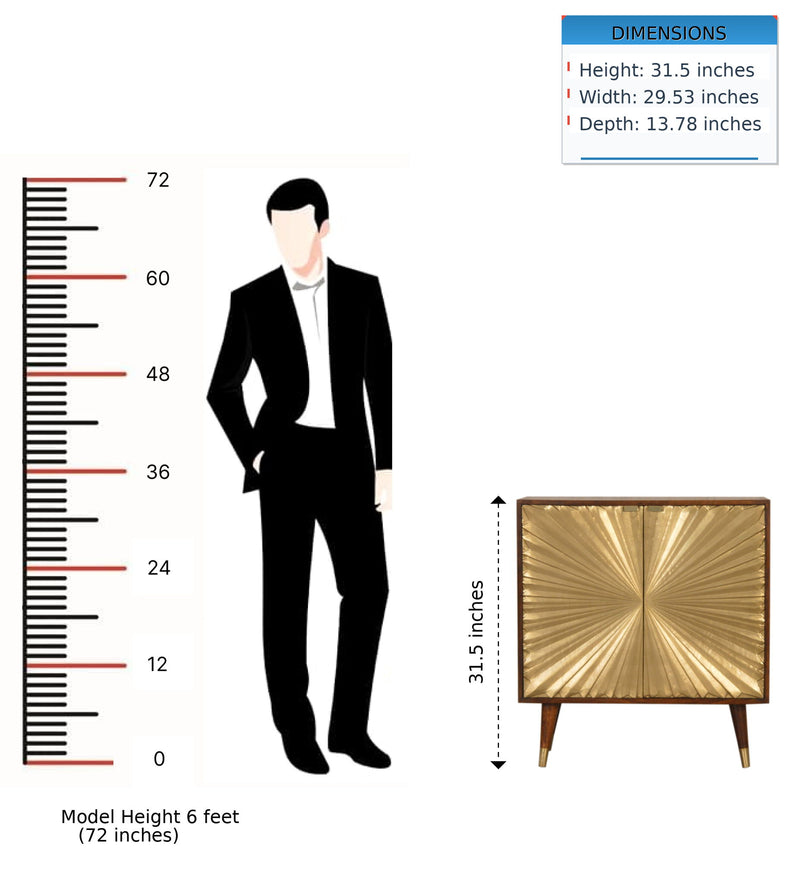 Manila - Cabinet - Gold / Brown