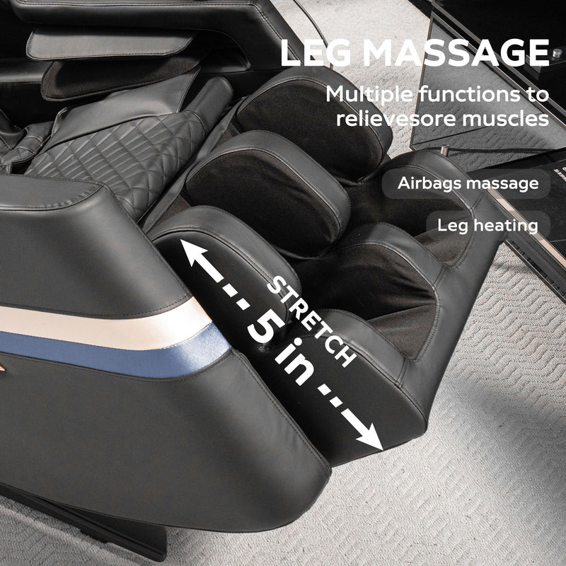Massage Chair Recliner, Zero Gravity & Full Body Air Pressure - Black