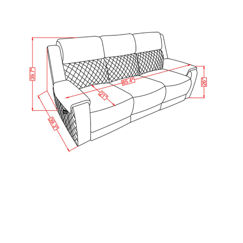 Alicia - Reclining Sofa - Gray