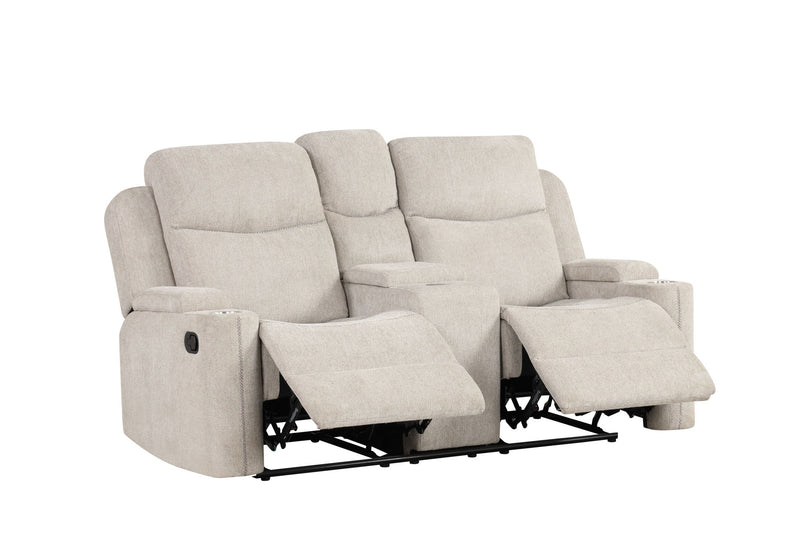 Galya - 3 Piece Living Room Set Sofa Loveseat Chair - Light Gray