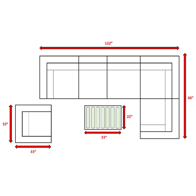 Stylish Entertainment Sectional Set, Outdoor Living