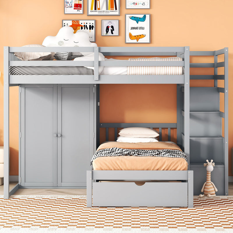 Bunk Bed With Wardrobe, Drawers