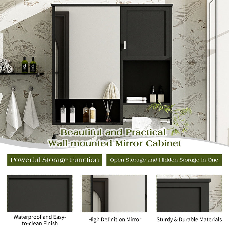 Modern Wall Mounted Bathroom Medicine Cabinet, Bathroom Wall Storage Cabinet With Mirror