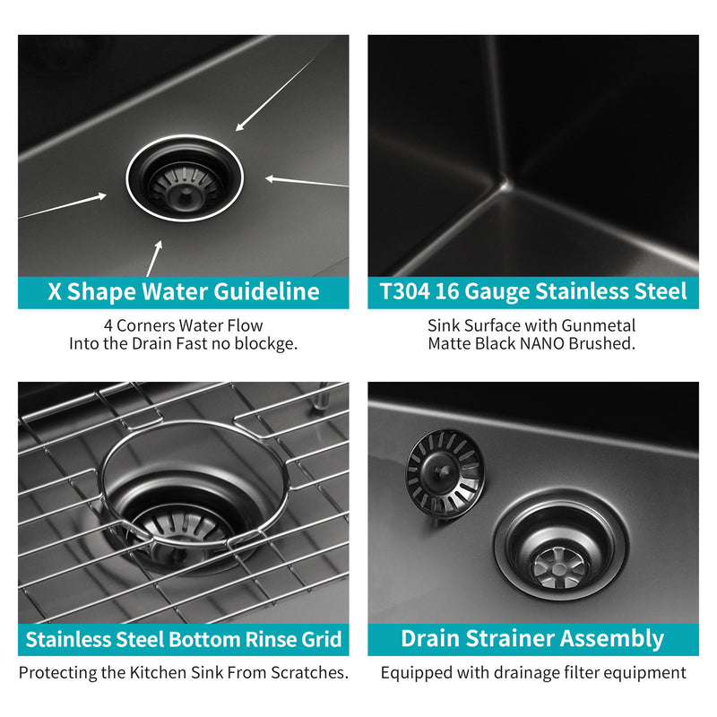 Undermount Kitchen Sink With Deep Single Bowl