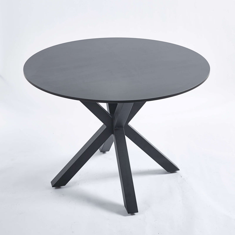 Table Mid-Century Dining Table For 4 - 6 People With Round Table Top, Pedestal Dining Table, End Table Leisure Coffee Table, Cross Leg