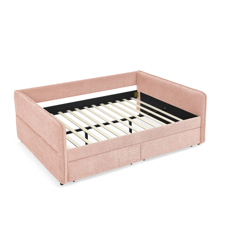 Upholstered Daybed & 2 Drawers