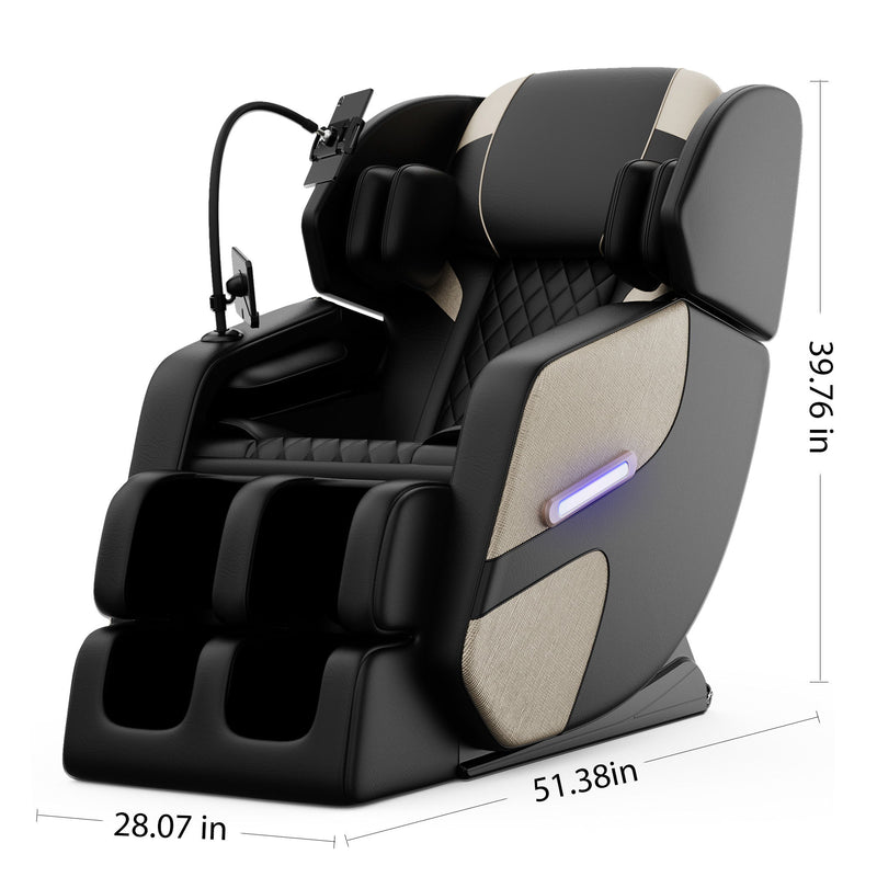 Massage Chair Recliner With Zero Gravity With Full Body Air Pressure - Black / Blue / Gold