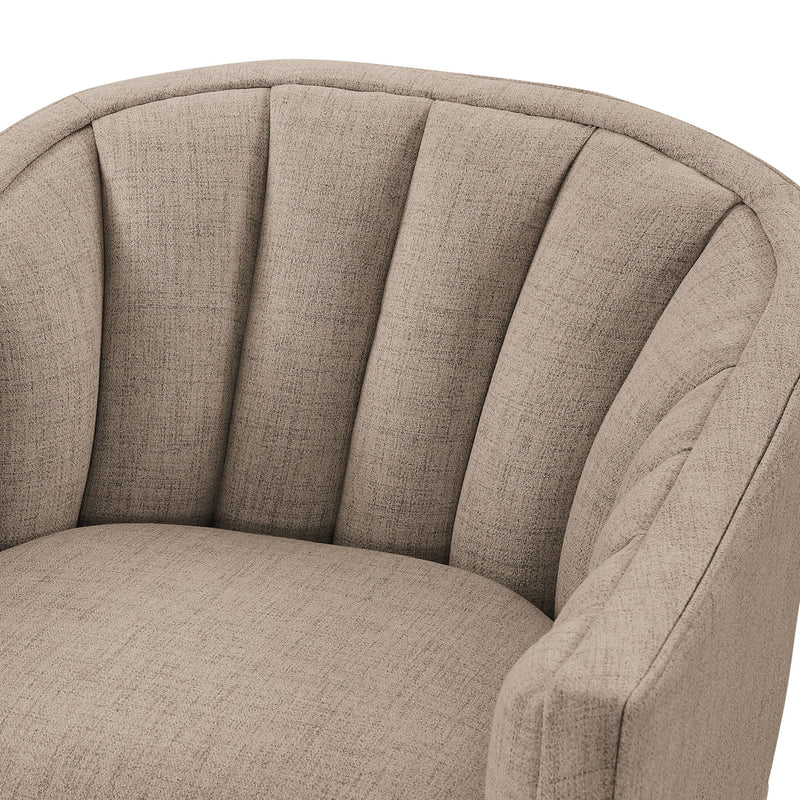 Solitude - Skirted Swivel Accent Chair With Hemp Like