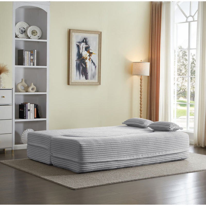 Floor Convertible Sleeper Sofa Bed With 2 Pillows