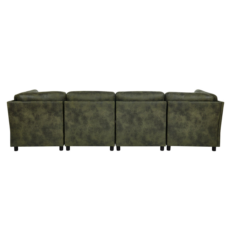 Upholstered Modular Sectional With Custom Configuration And Removable Cushions