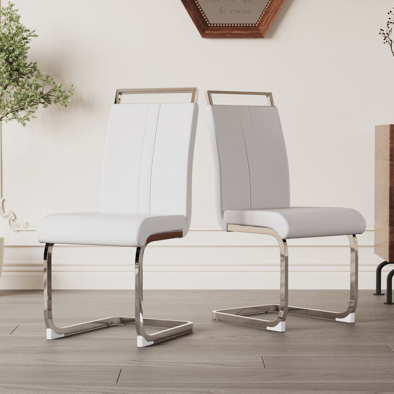 Modern Dining Chairs With Padded Seat, High Back