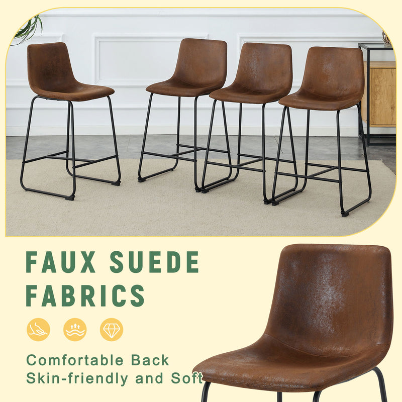 Retro Bar Chairs, Comfortable Stools (Set of 2)