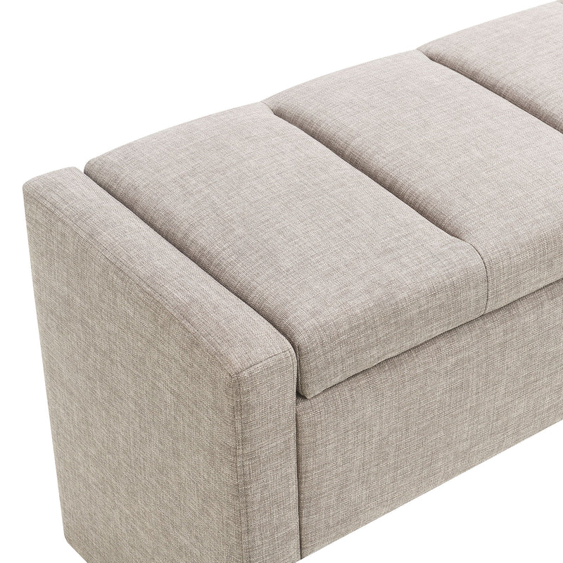 Modern Upholstered Large Bed End Bench With Storage