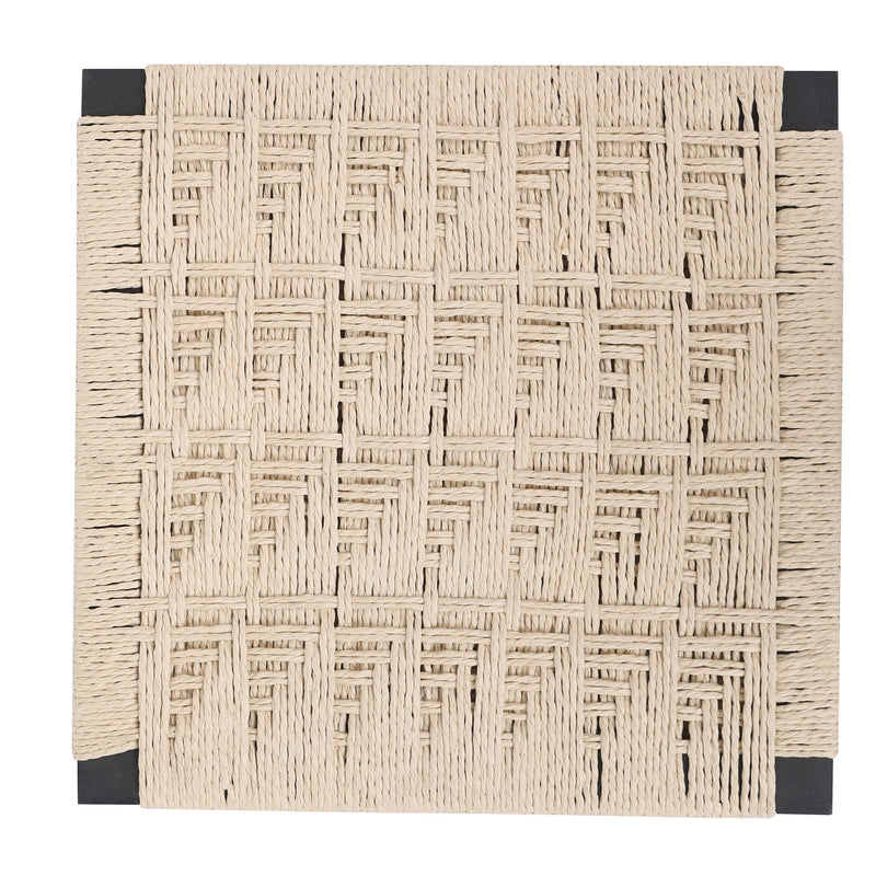 Style B, Woven Bar Stools With Backrest, Paper Rope Weave Dining Chairs For Kitchen Island - Creamy White