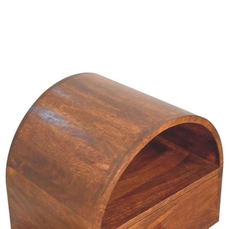Dome Bedside Table - Brown