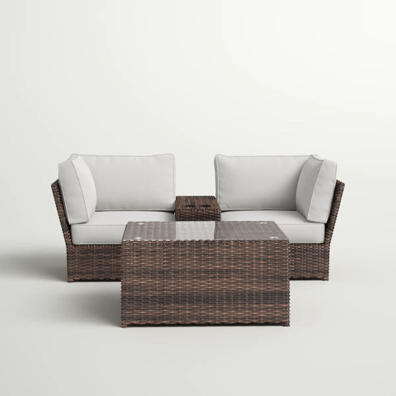 Comfortable Modern Patio Rattan Sectional Set With Cushions