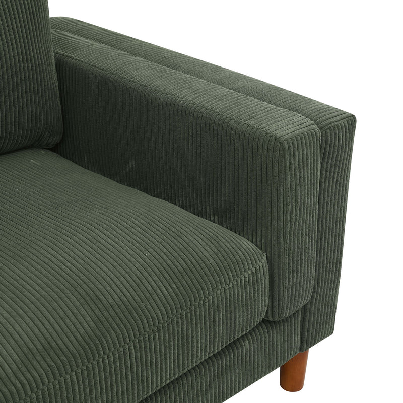 Upholstered Square Arm Sofa - Dark Green