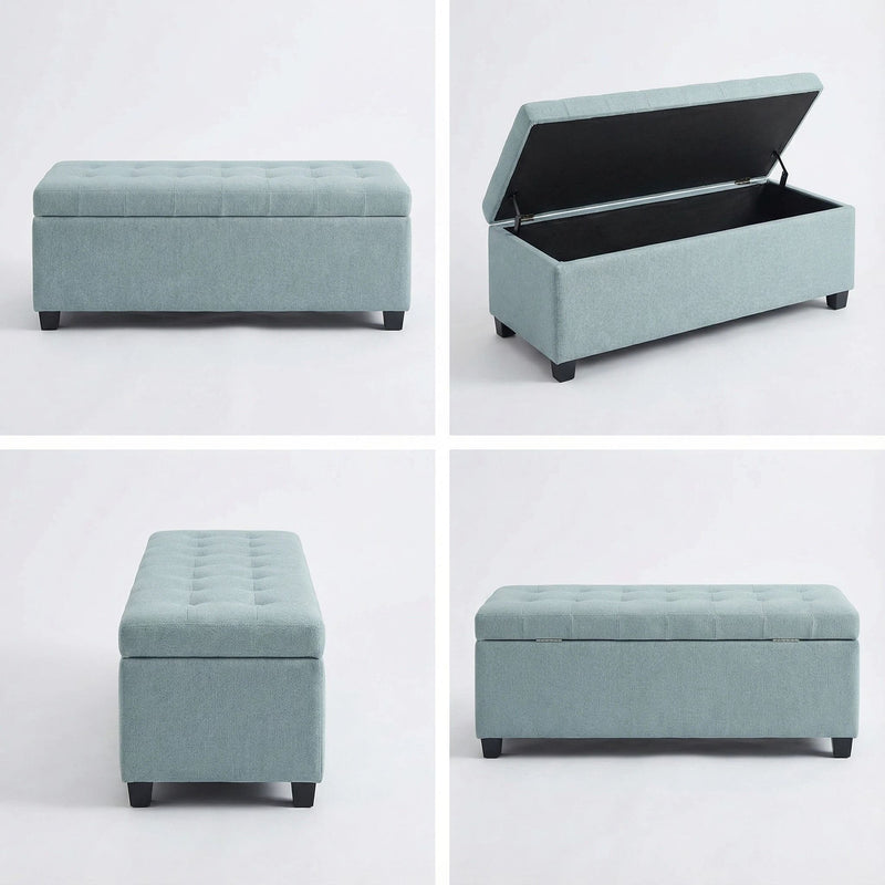 Elegant Tufted Storage Ottoman Bench