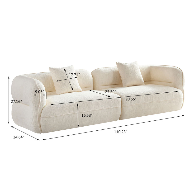 Sectional Sofa With Durable Fabric, Solid Wood Frame, And High Density Sponge Fill