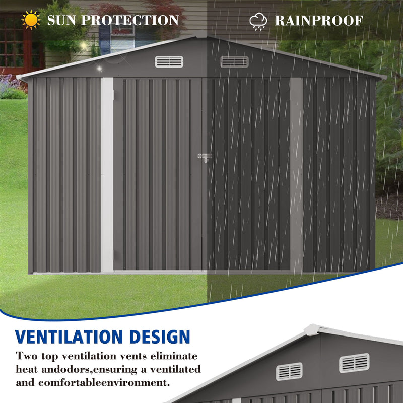 Large Outdoor Storage Shed With Lockable Door, Air Vent