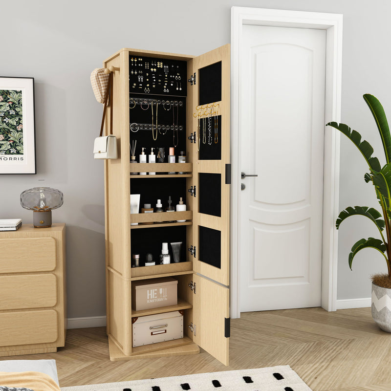 360° Rotating Makeup Cabinet With Full Length Mirror