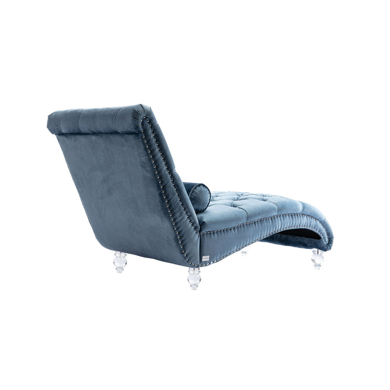 Chaise Lounge Indoor, Button Tufted Upholstered Chaise Lounge Chair With Pillow