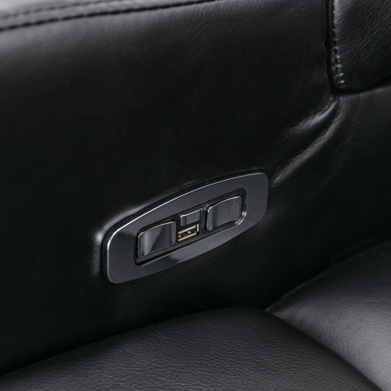 Premium Power Recliner & Storage Arms, Cupholders, Swivel Tray Table And Cell Phone Stand - Black