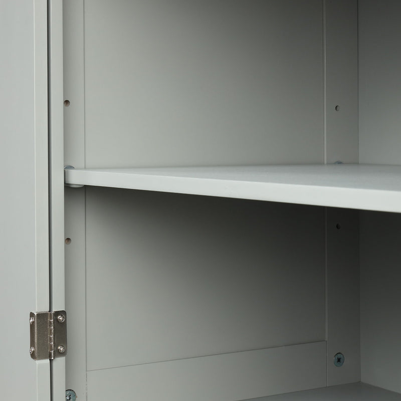 Tall Freestanding Bathroom Storage Cabinet With 2 Drawers And Adjustable Shelf