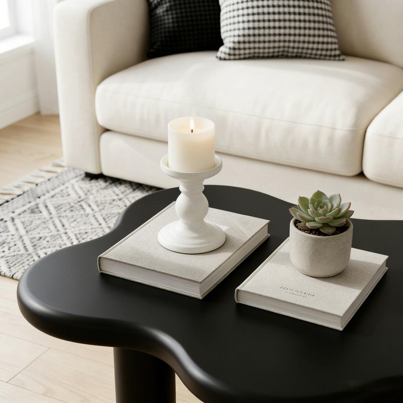 Cloud Shaped Coffee Table With 4 Round Legs