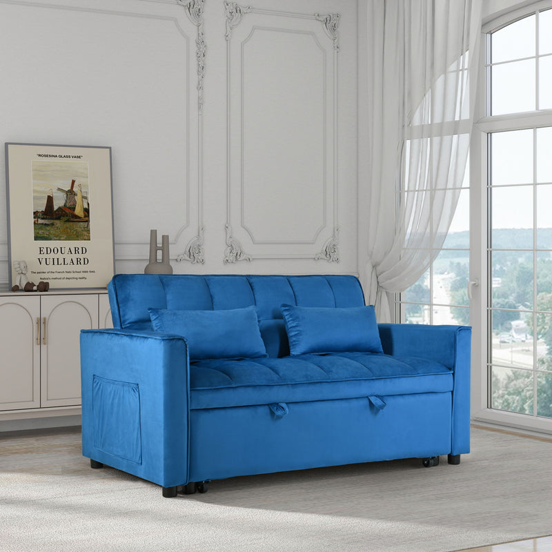 3 In 1 Pull Out Couch Convertible Sofa Bed With Reclining Backrest