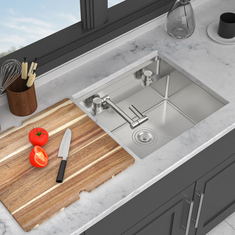 Undermount Bar Sink With Folding Faucet