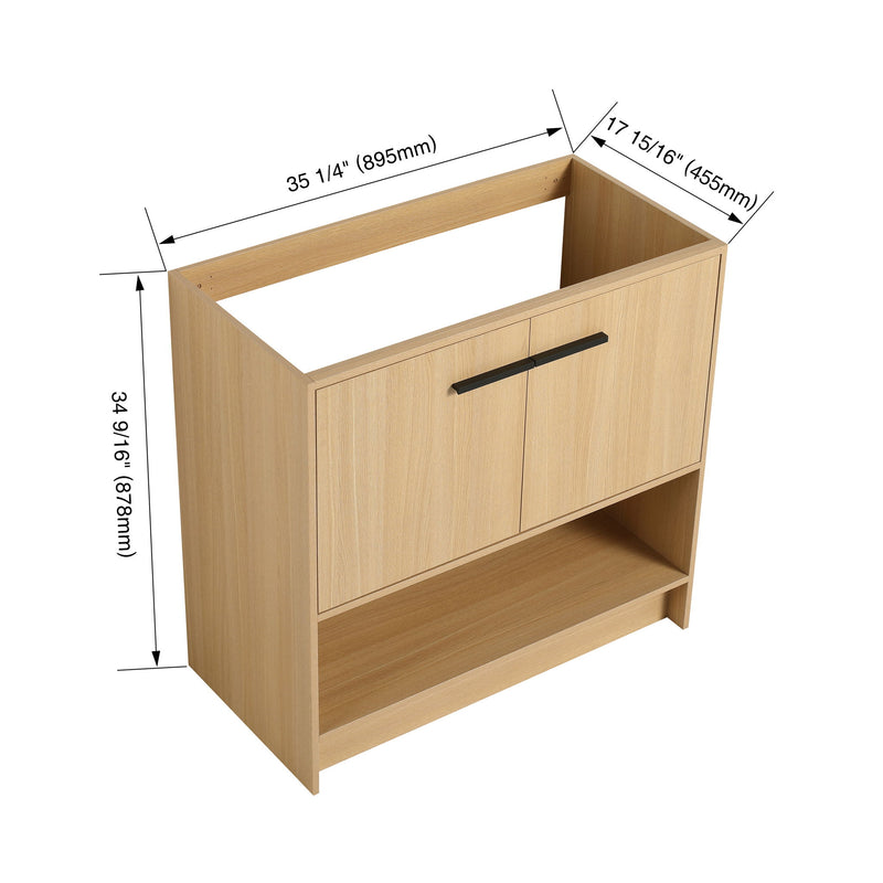 Modern Freestanding Bathroom Vanity With 2 Doors