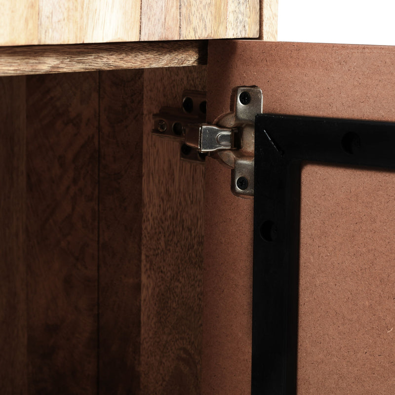 Stylish Style 2 Drawer 2 Door Cabinet, Mango Wood - Natural