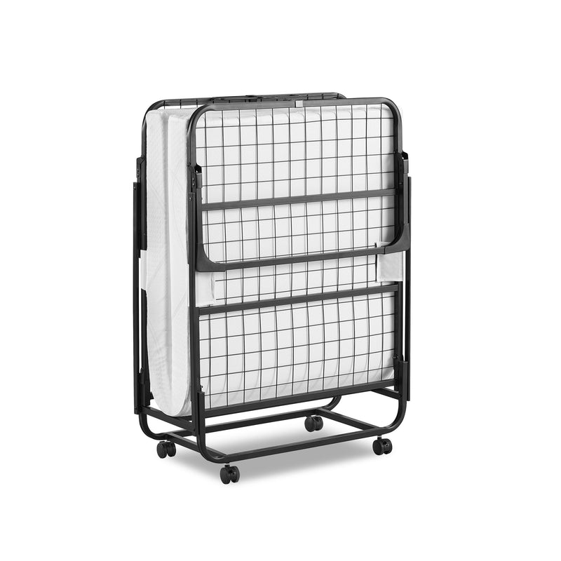 Folding Rollaway Bed With 4" Twin Mattress - White