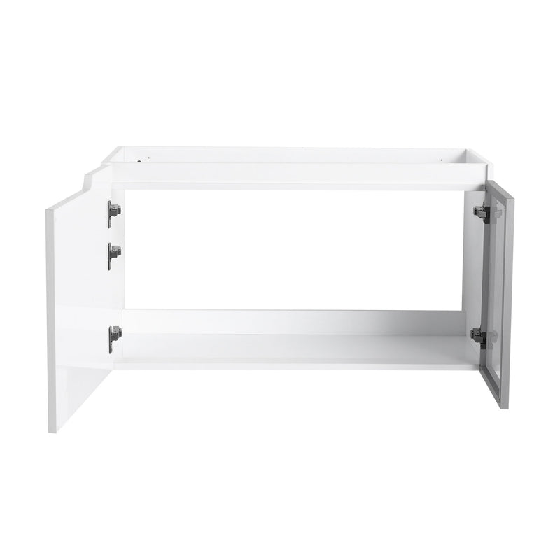 36" (35 1 / 4") Wall Mounted Bathroom Vanity, Cabinet With Half Door (Excluding Sink) - Glossy White