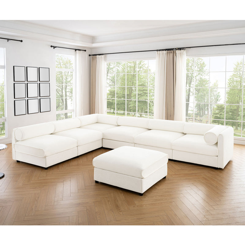 Modern Modular Sectional Sofa With Storag, Contemporary Cylindrical Design