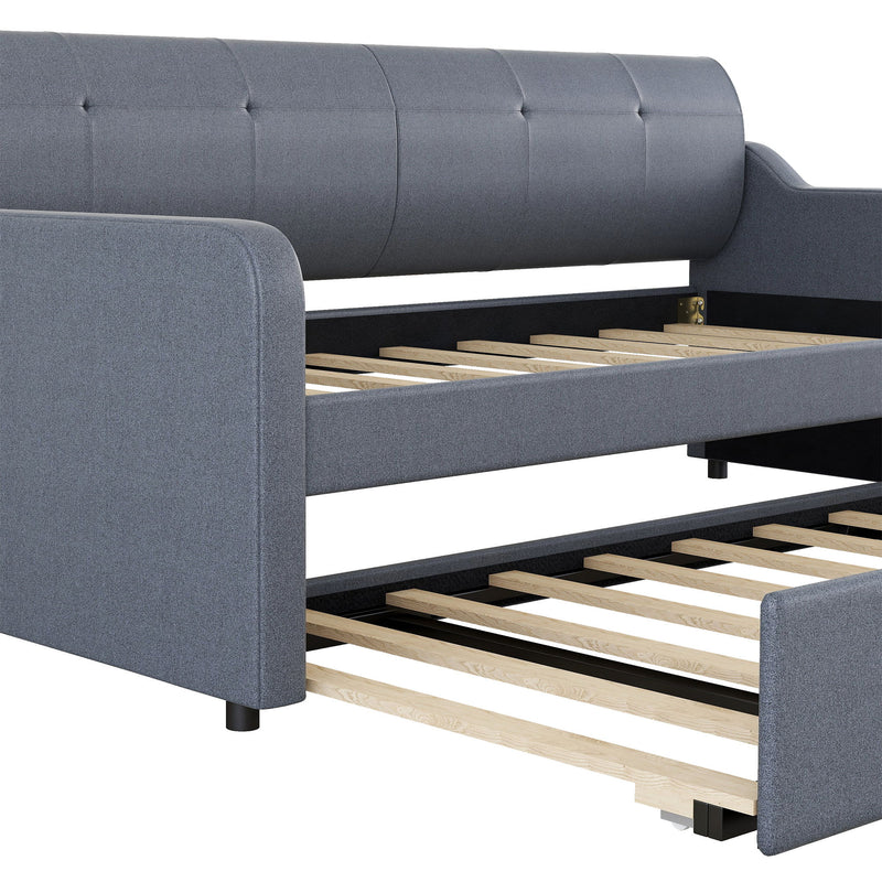 Upholstered Daybed With Trundle And USB Charging