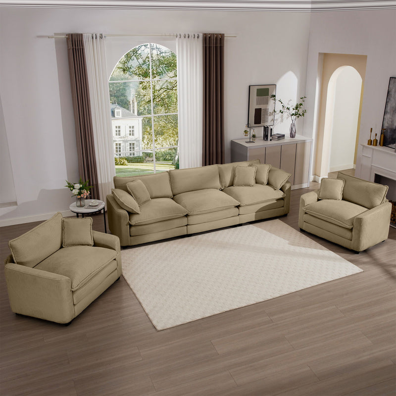 Elegant Oversized Sectional Sofa Set With Deep Seats And Flexible Layout