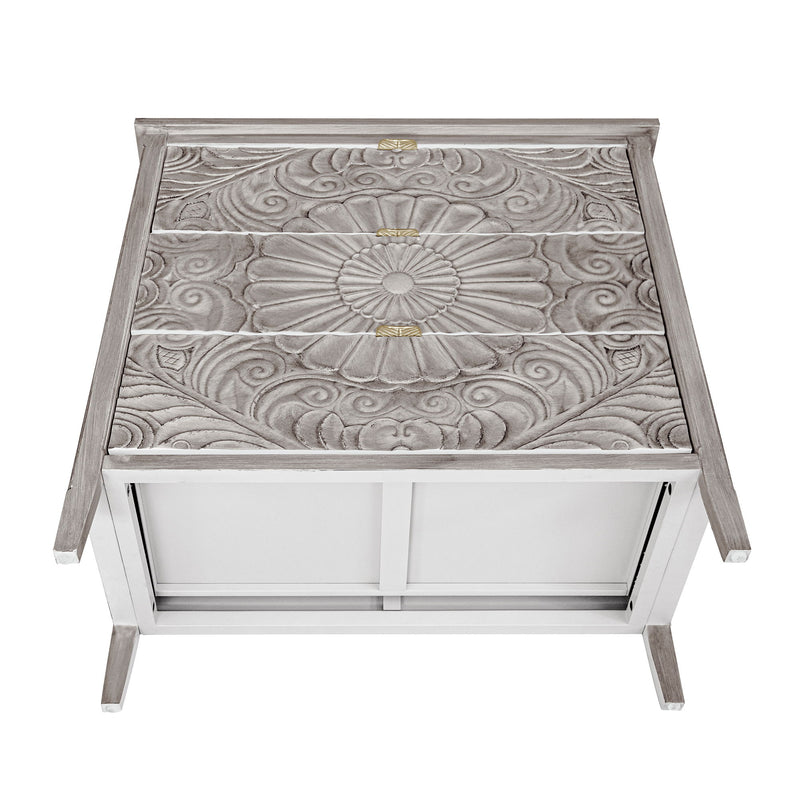 3 Drawer Cabinet, American Furniture, Suitable For Bedroom, Living Room - Light Gray