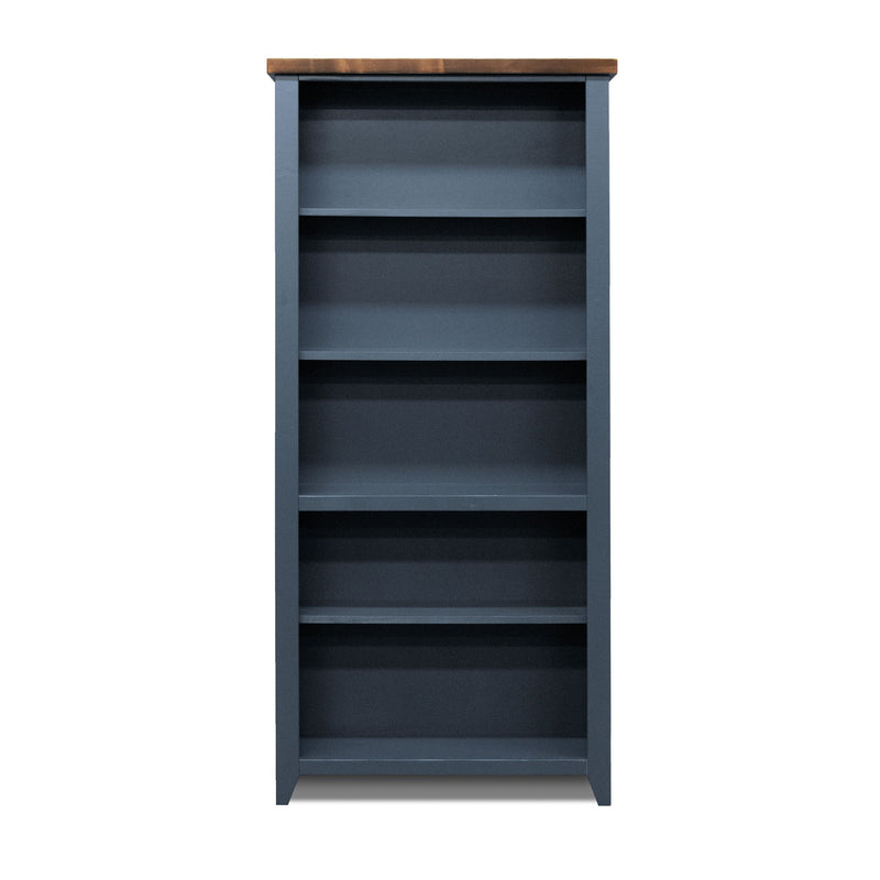 Nantucket - 5 Shelf Bookcase - Blue Denim / Whiskey