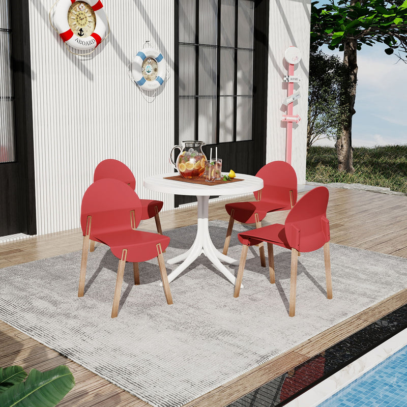 4 Piece Set Of Single Chairs With A Design Combining Modern And Traditional Elements