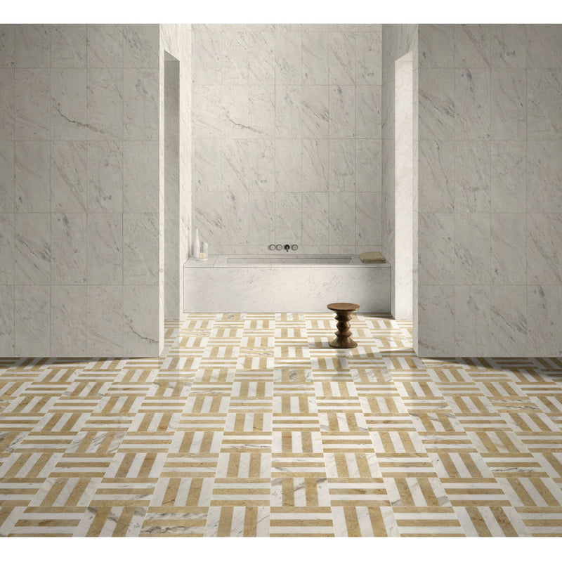 Elegant Waterjet Polished Marble Tile For Floor And Wall