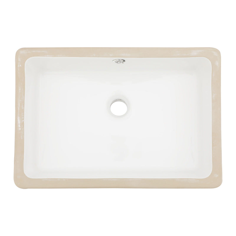 Modern Ceramic Rectangular Undermount Bathroom Sink With Overflow