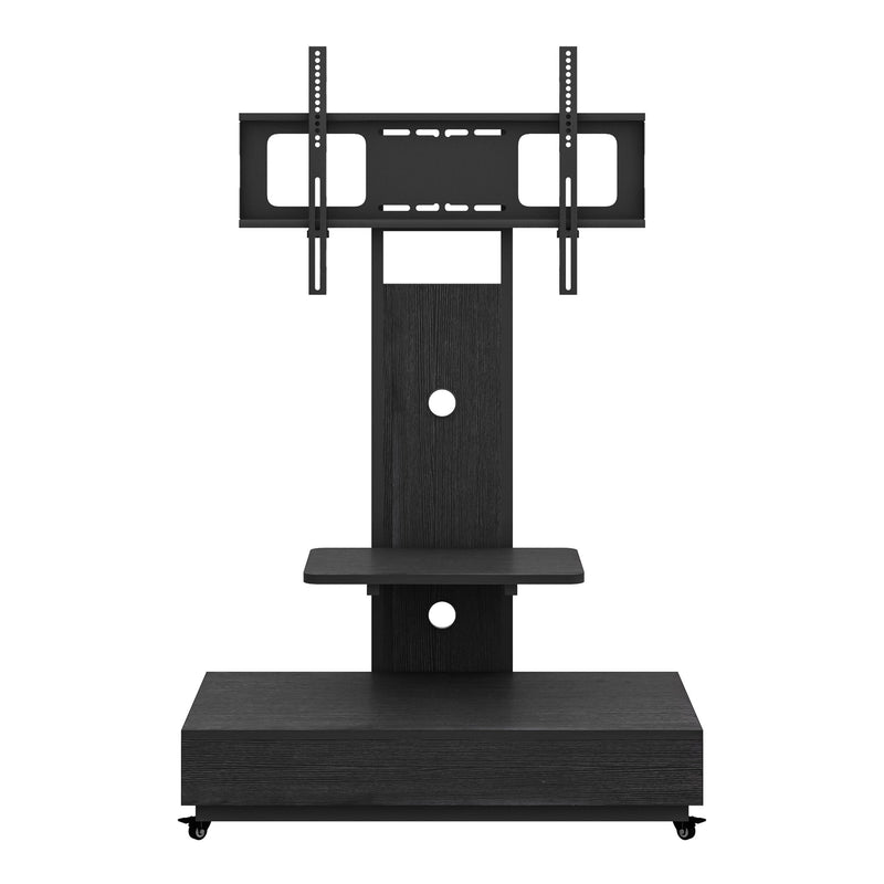 Mobile TV Cart With Push Pull Drawer, Lockable Wheels