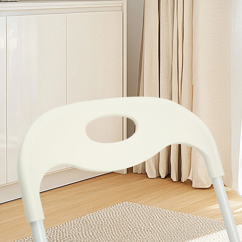 Folding Chairs, Stackable & Waterproof (Set of 4) - White