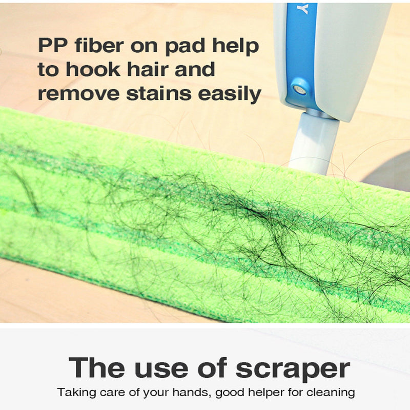 Superfine Fiber Washable Mat Spray Mop With 300Ml Reusable Bottle For Various Floors - Blue