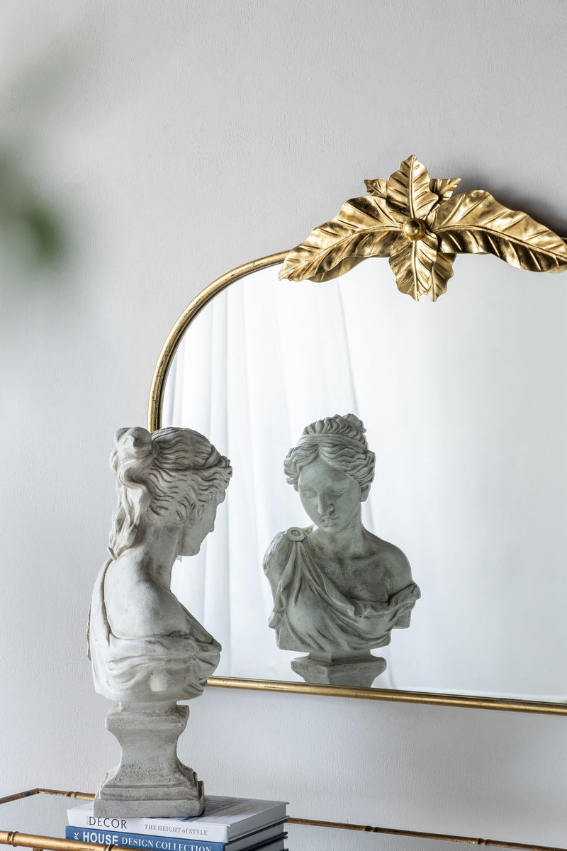 Arched Wall Mirror With Metal Frame, Wall Mirror For Living Room