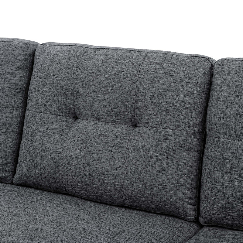 Upholstered Sleeper Sofa With Reversible Storage Chaise - Dark Gray