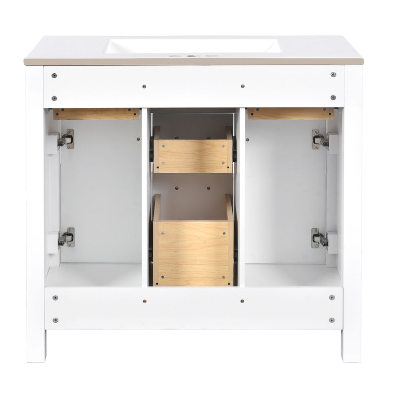 Bathroom Vanity With Sink Combo Set, Modern Bathroom Cabinet With 4 Drawers