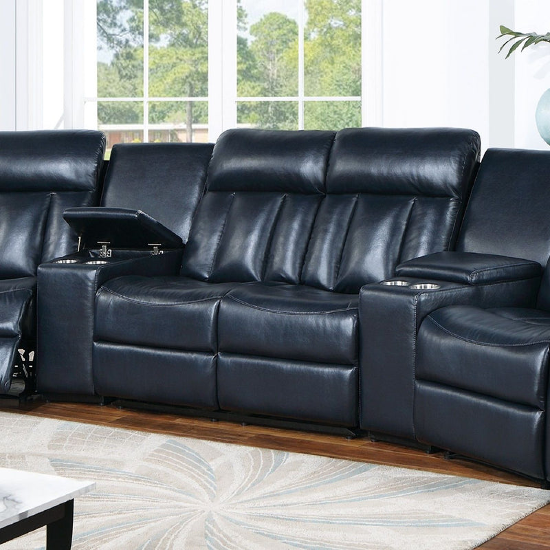 Reclining Sectional Sofa Set With Console Cup Holders USB Ports And Track Arms